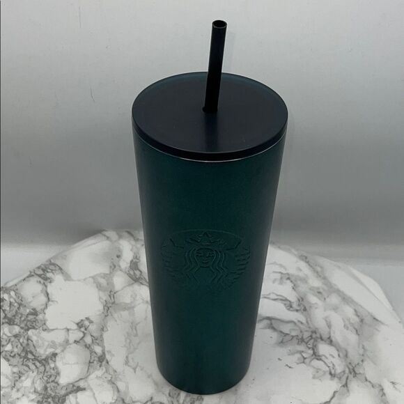 STARBUCKS 2020 Double Wall Stainless Steel Dark Green 24 oz Cold Cup - Picture 1 of 7